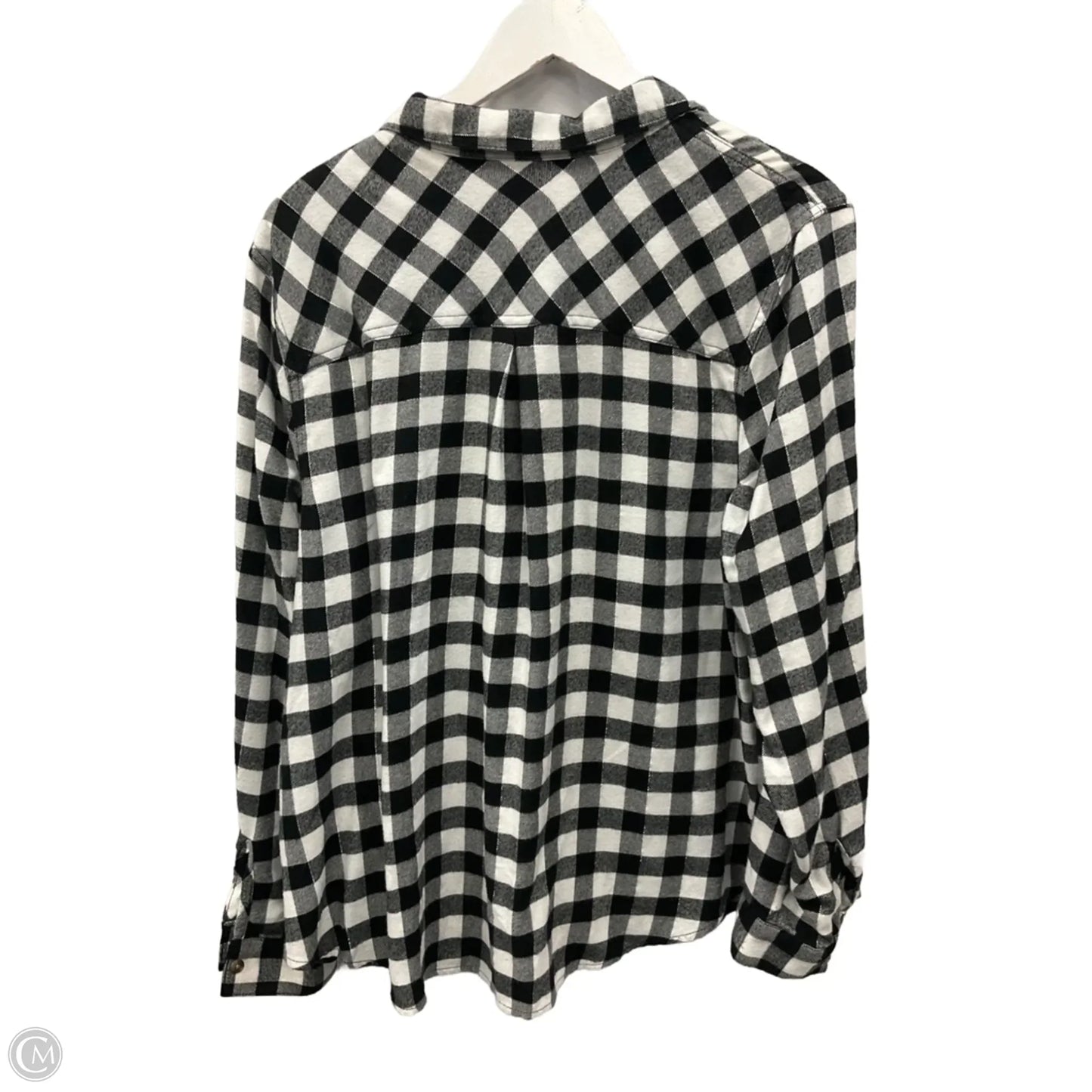 Top Long Sleeve By Maurices In Checkered Pattern, Size: 1x