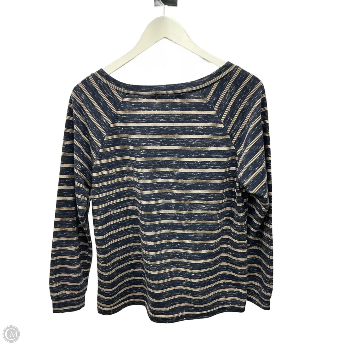 Top Long Sleeve By Maurices In Blue & Tan, Size: L