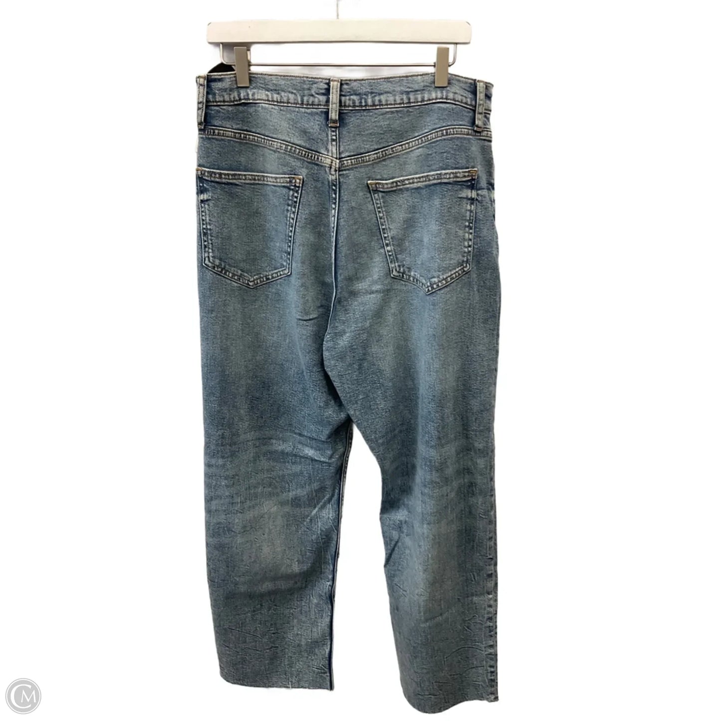Jeans Straight By Arizona In Blue Denim, Size: 14