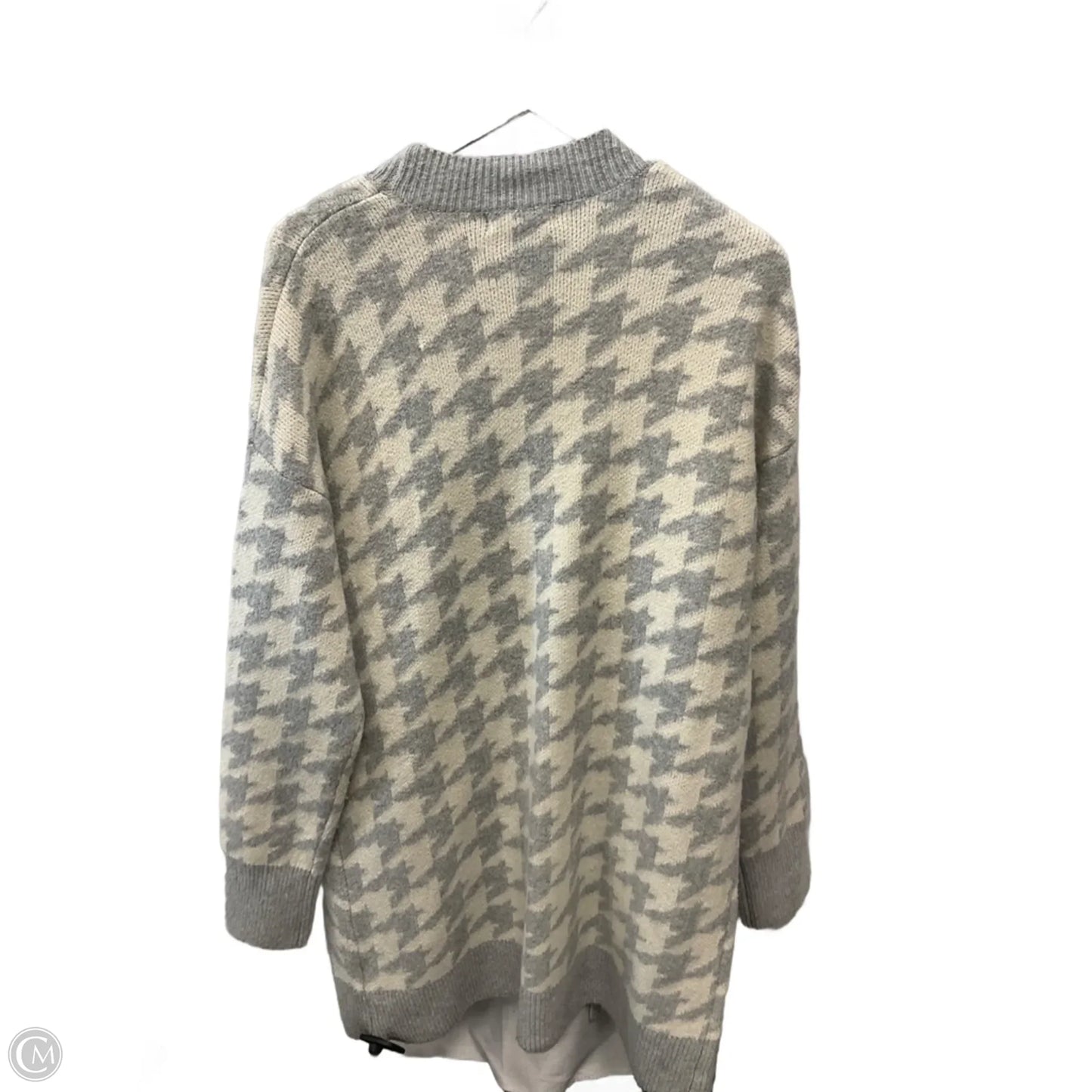 Sweater Cardigan By Rachel Zoe In Cream & Grey, Size: Xl