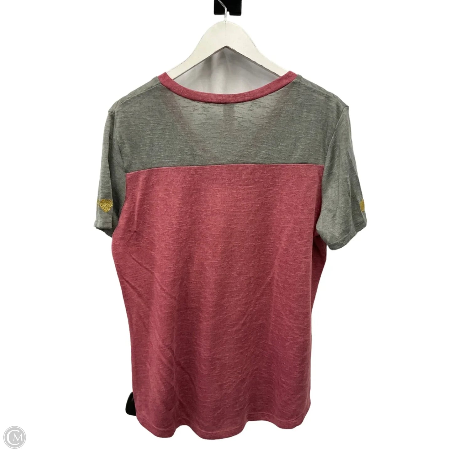 Top Short Sleeve By No Boundaries In Grey & Pink, Size: Xxl