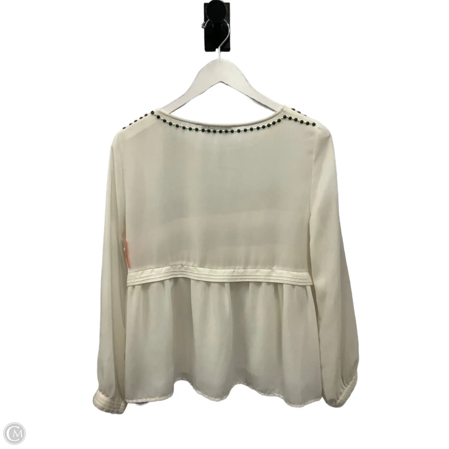 Blouse Long Sleeve By Zara In Cream, Size: M