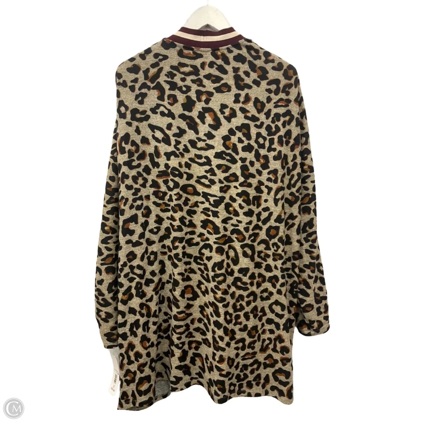 Sweater Cardigan By Massini In Animal Print, Size: 3x