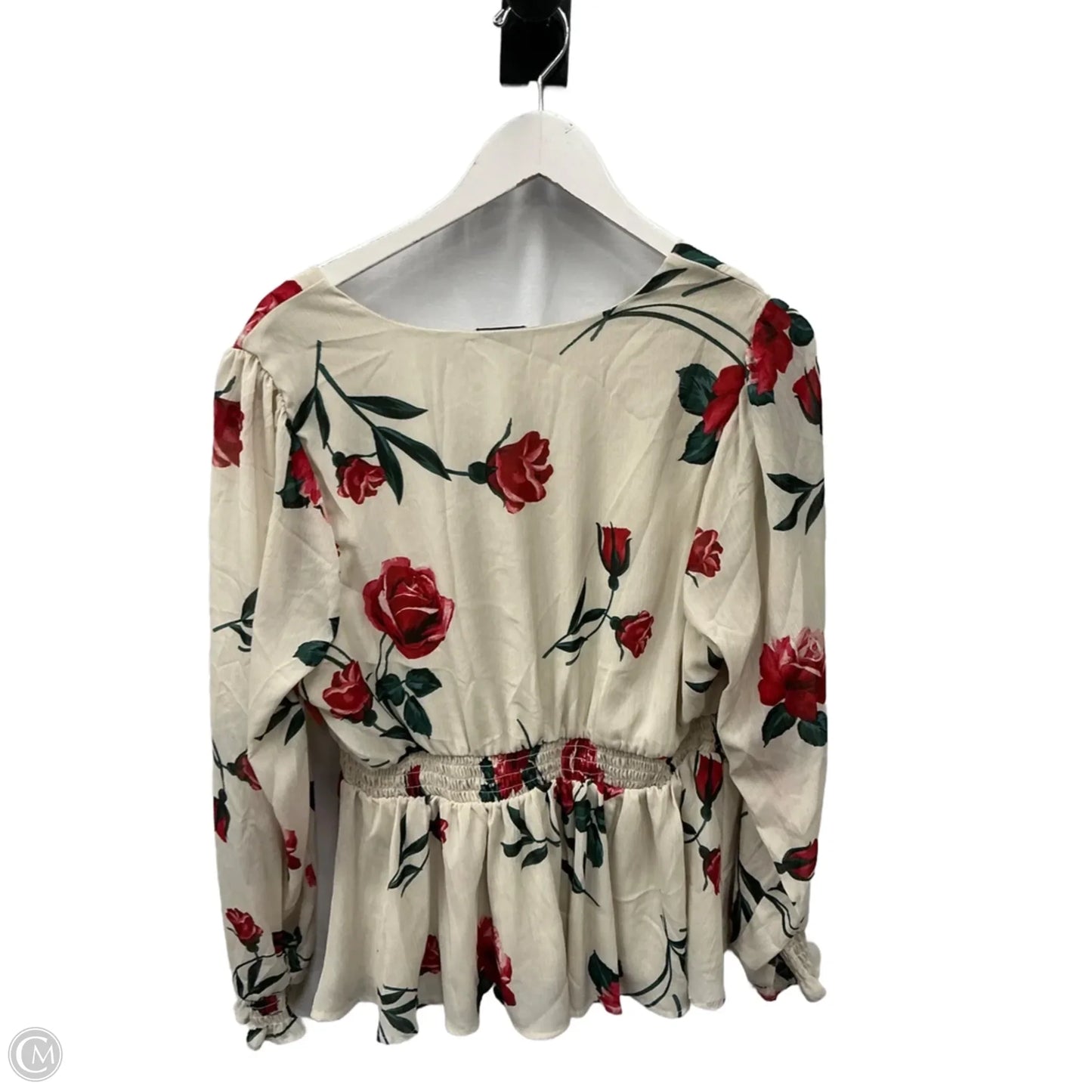 Blouse Long Sleeve By Torrid In Cream, Size: Xxl