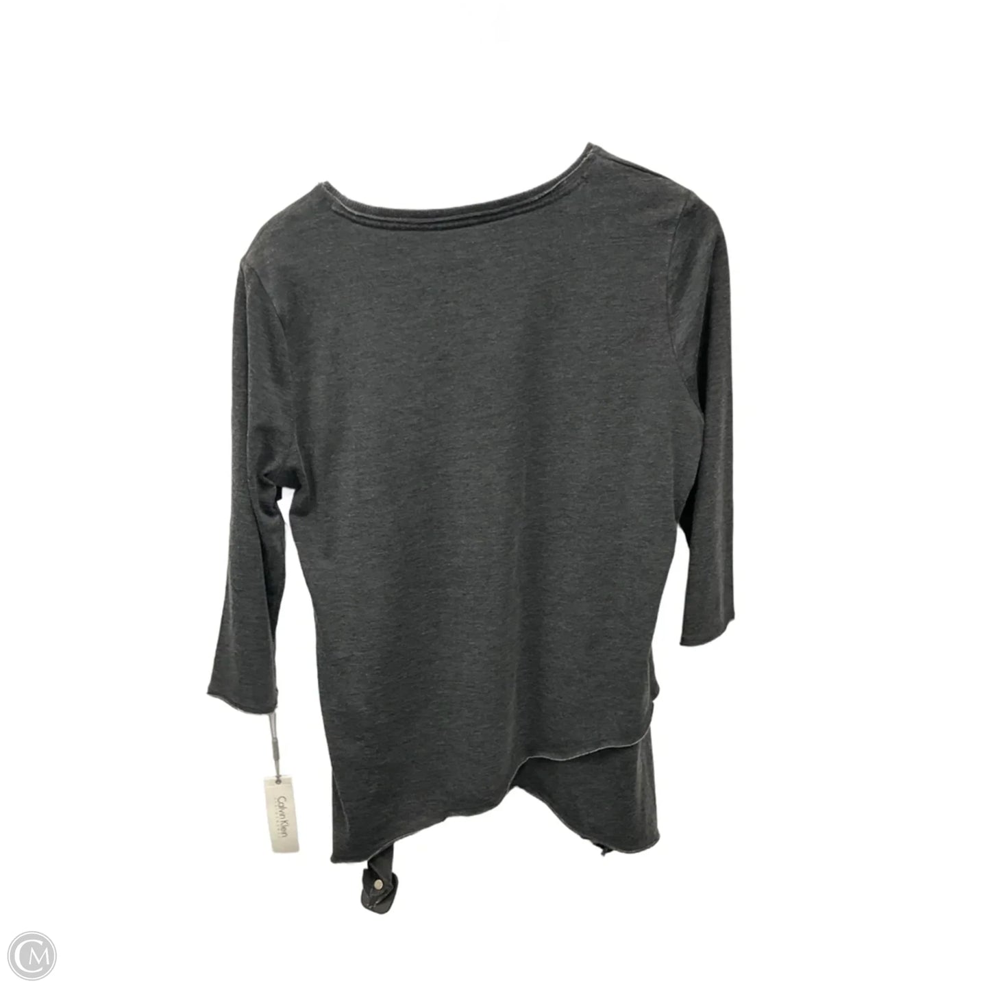Top 3/4 Sleeve By Calvin Klein In Grey, Size: Xxl