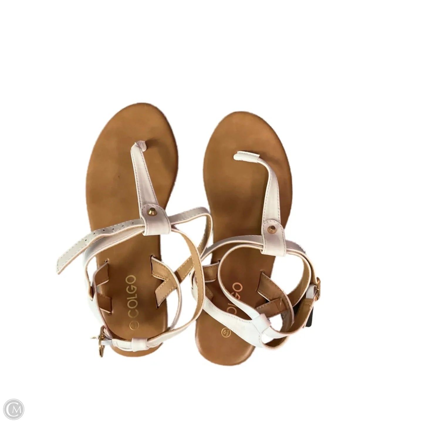 Sandals Flats By Clothes Mentor In White, Size: 6.5