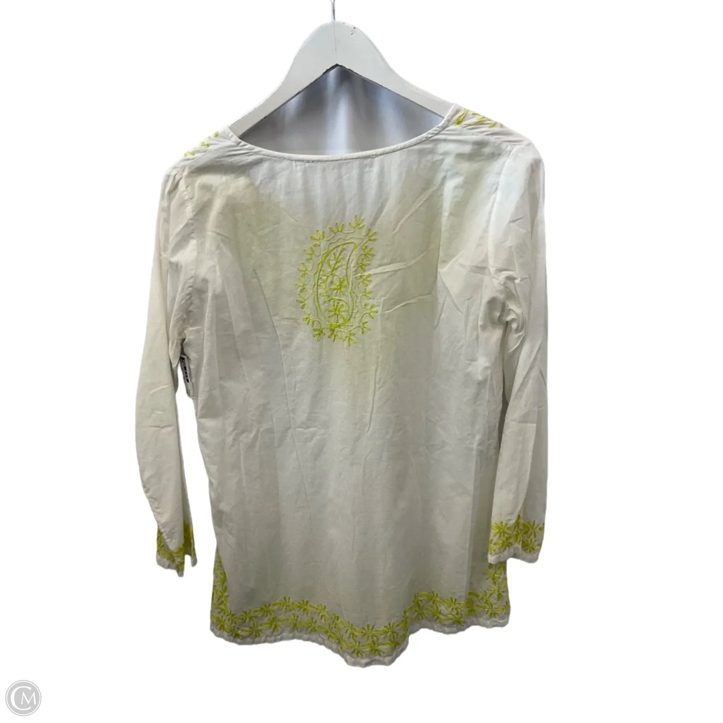 Top 3/4 Sleeve By Gretchen Scott In White, Size: M