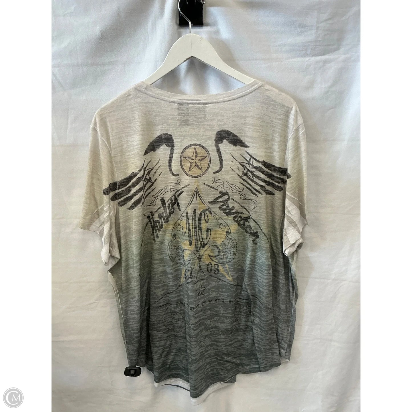 Top Short Sleeve By Harley Davidson In Ombre Print, Size: 3x