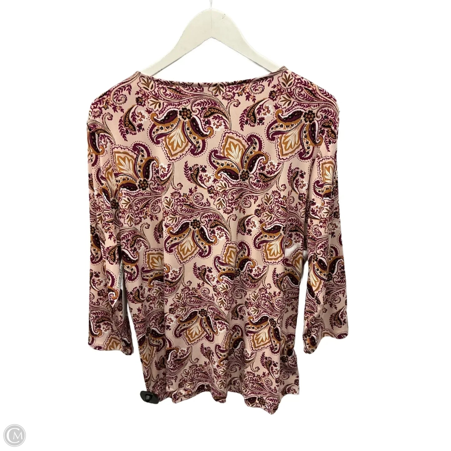 Top 3/4 Sleeve By Liz Claiborne In Pink, Size: Xl