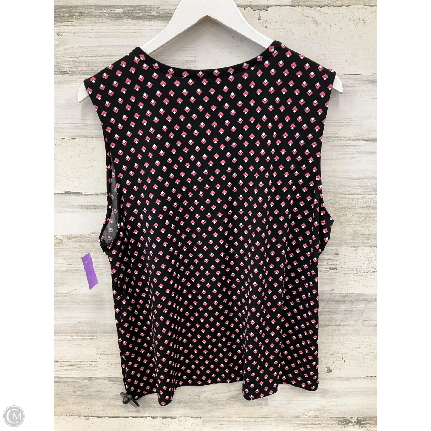 Top Sleeveless By Liz Claiborne In Black & Pink, Size: Xxl