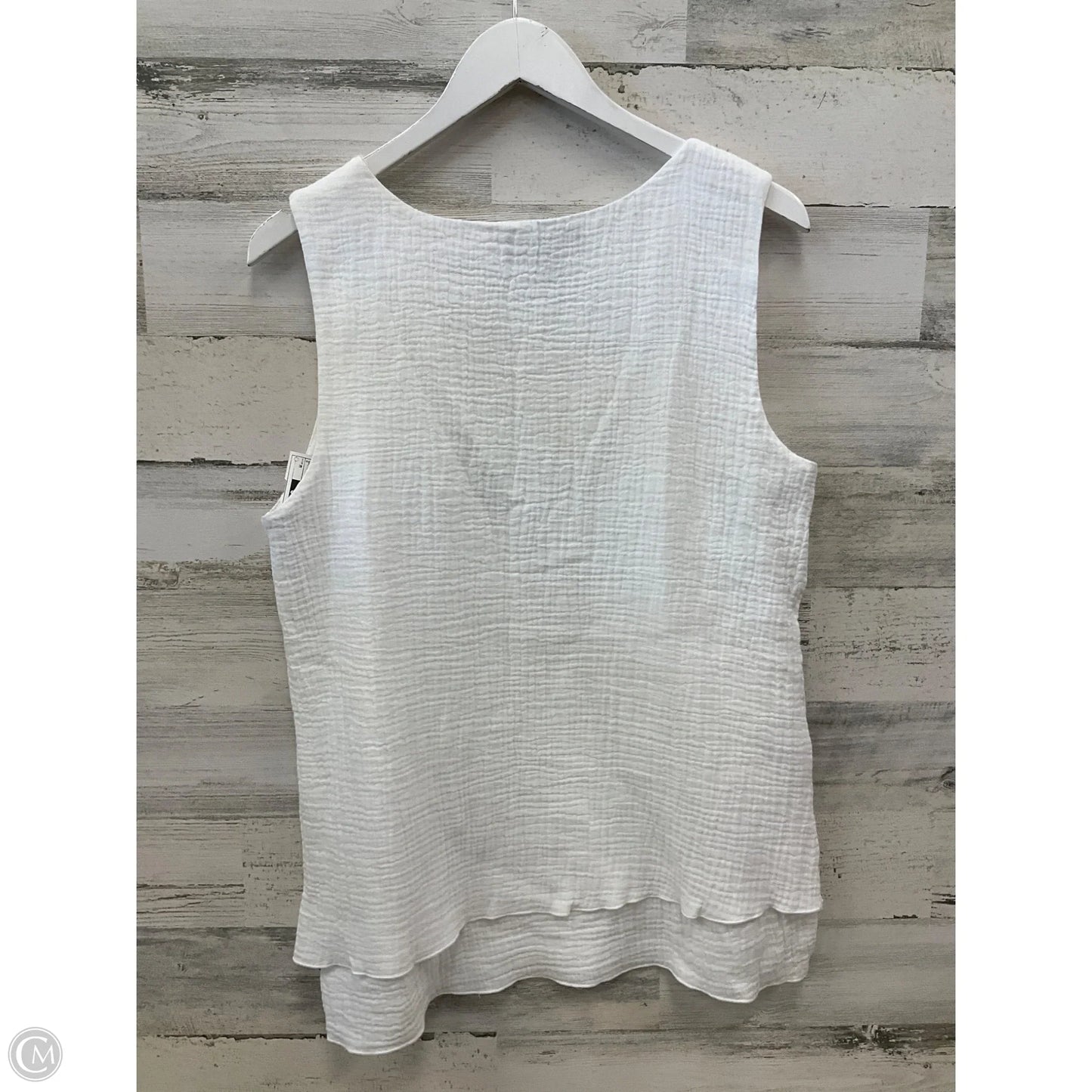 Top Sleeveless By Tahari By Arthur Levine In White, Size: M