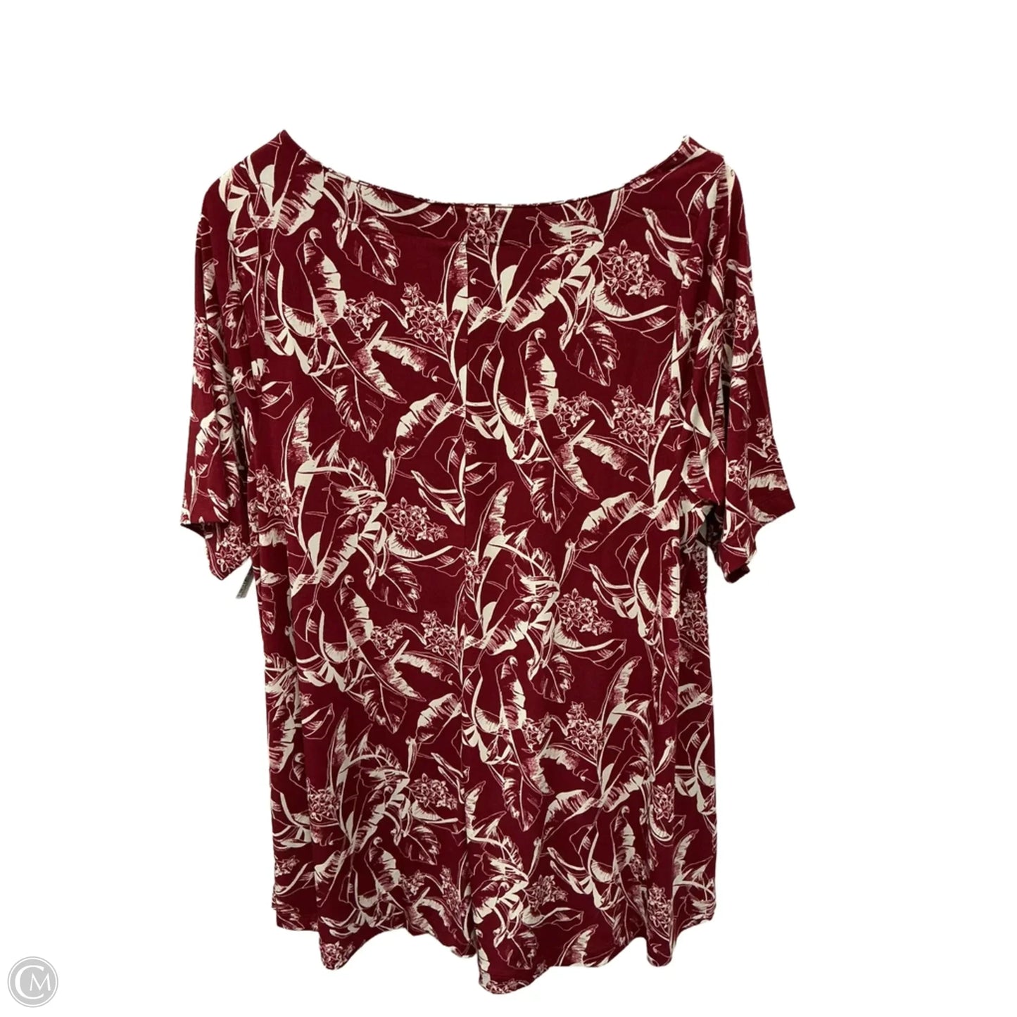 Tunic Short Sleeve By Lane Bryant In Red & White, Size: Xl