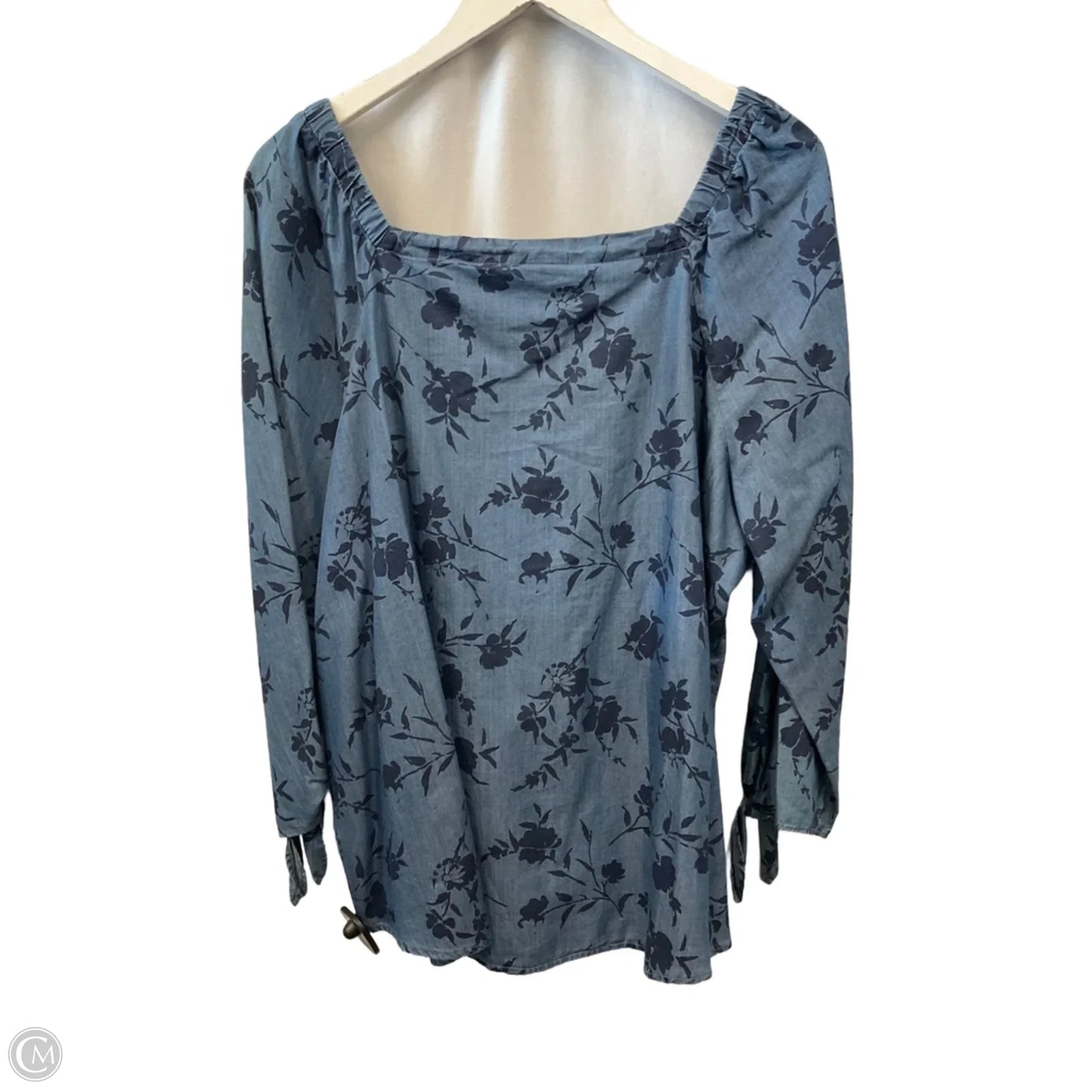 Top 3/4 Sleeve By Liz Claiborne In Blue, Size: Xl