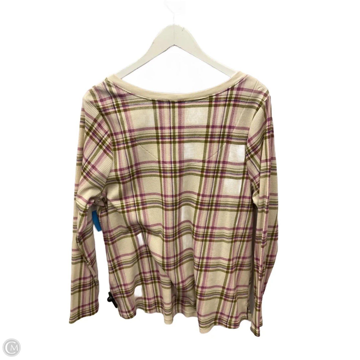 Top Long Sleeve By Terra & Sky In Cream & Purple, Size: 1x