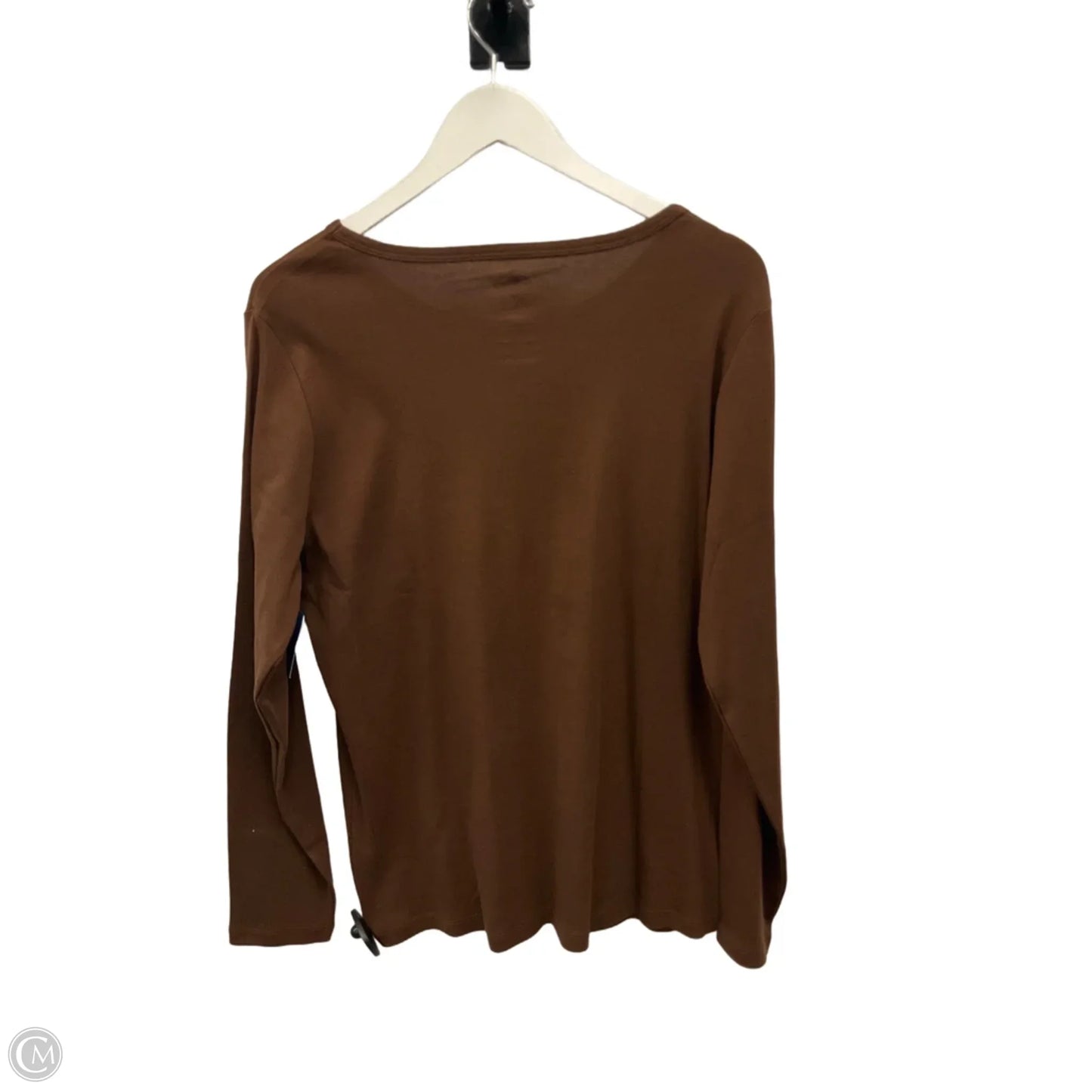 Top Long Sleeve By St Johns Bay In Brown, Size: Xl