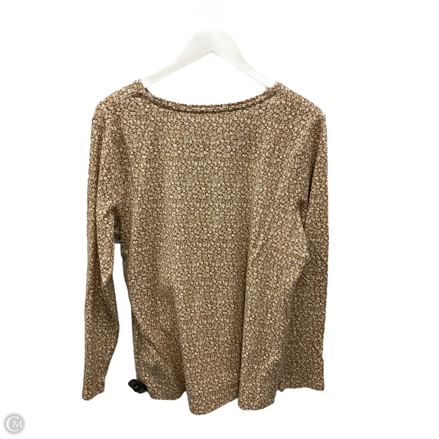 Top Long Sleeve By Croft And Barrow In Cream & Tan, Size: Xl