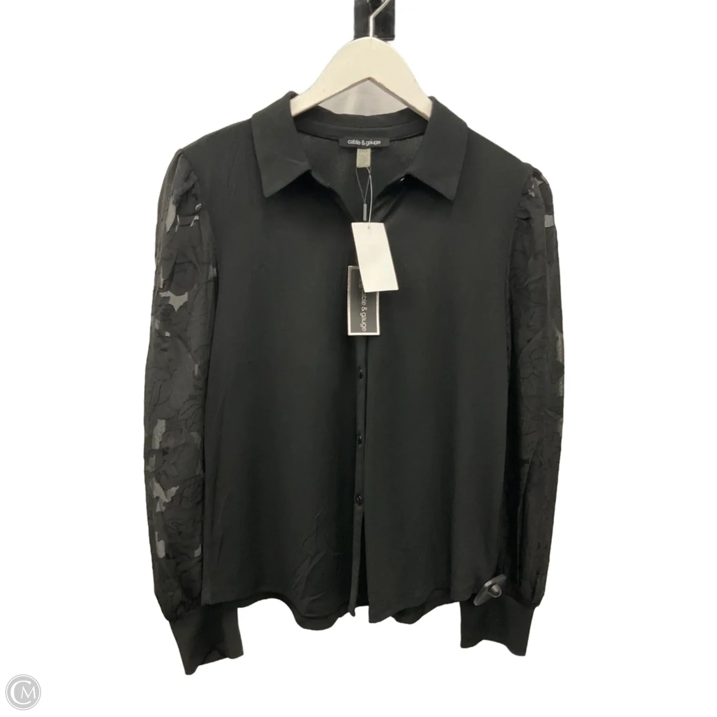 Top Long Sleeve By Cable And Gauge In Black, Size: S