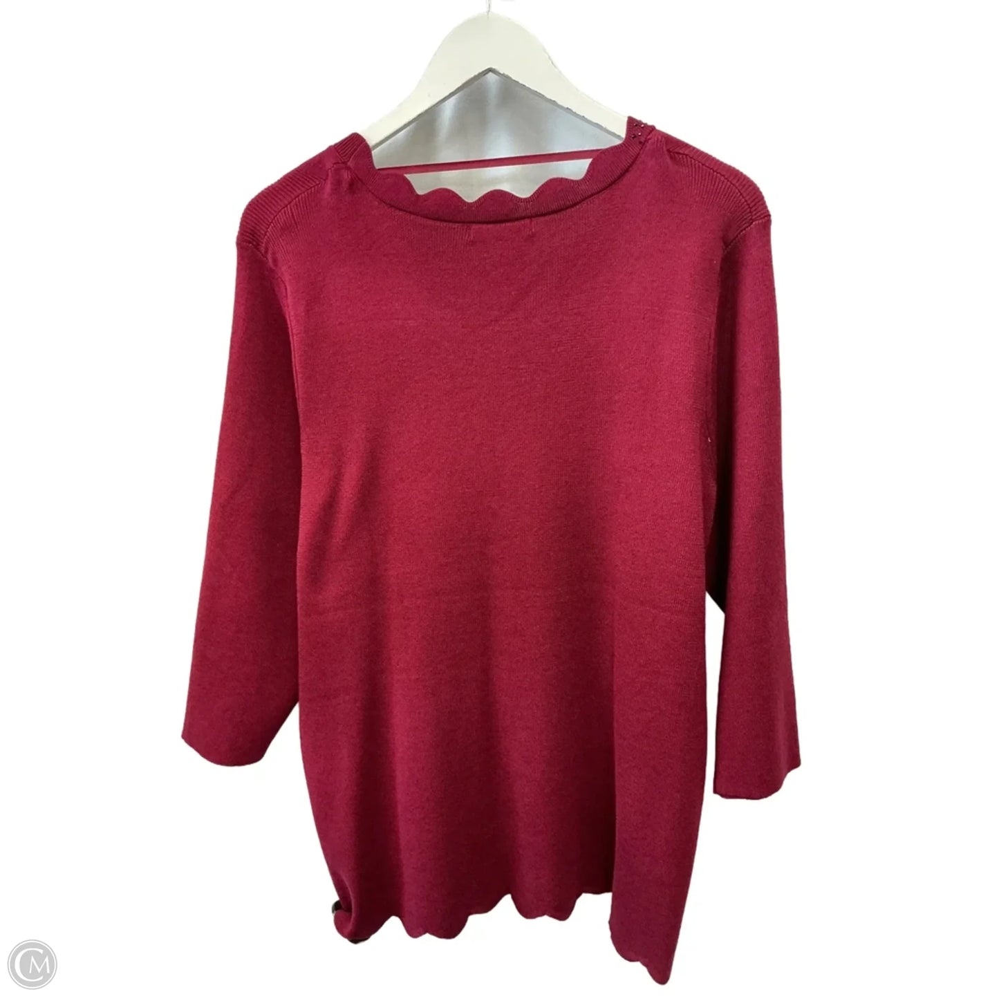 Sweater By Cable And Gauge In Maroon, Size: 1x