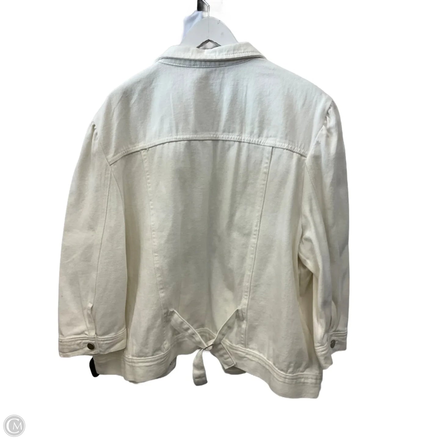 Jacket Denim By Savanna Jane In White, Size: 2x
