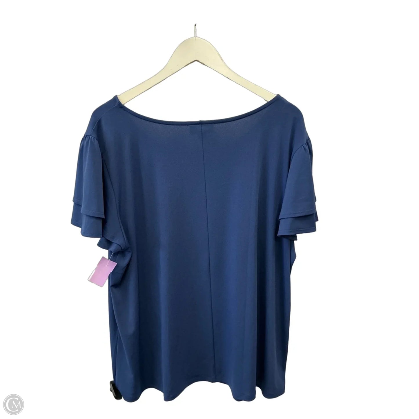 Top Short Sleeve By Fortune & Ivy In Navy, Size: 1x