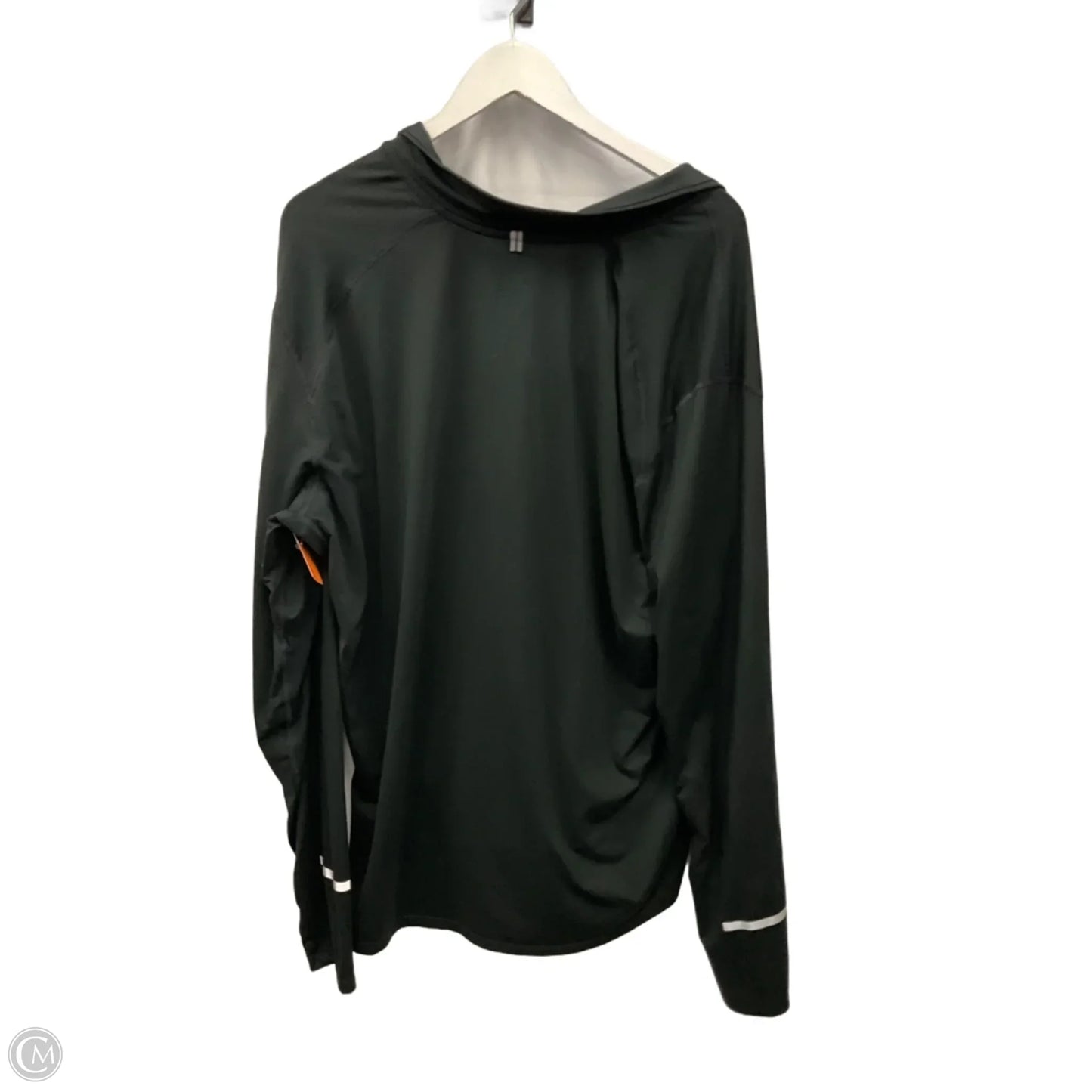 Athletic Top Long Sleeve Collar By Nike In Black, Size: Xxl