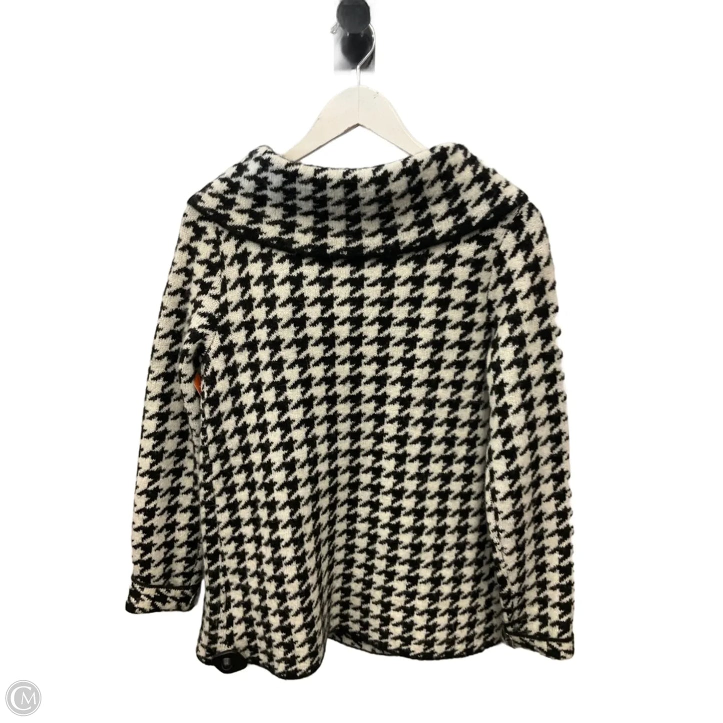 Sweater Cardigan By Ellen Tracy In Black & White, Size: Xs