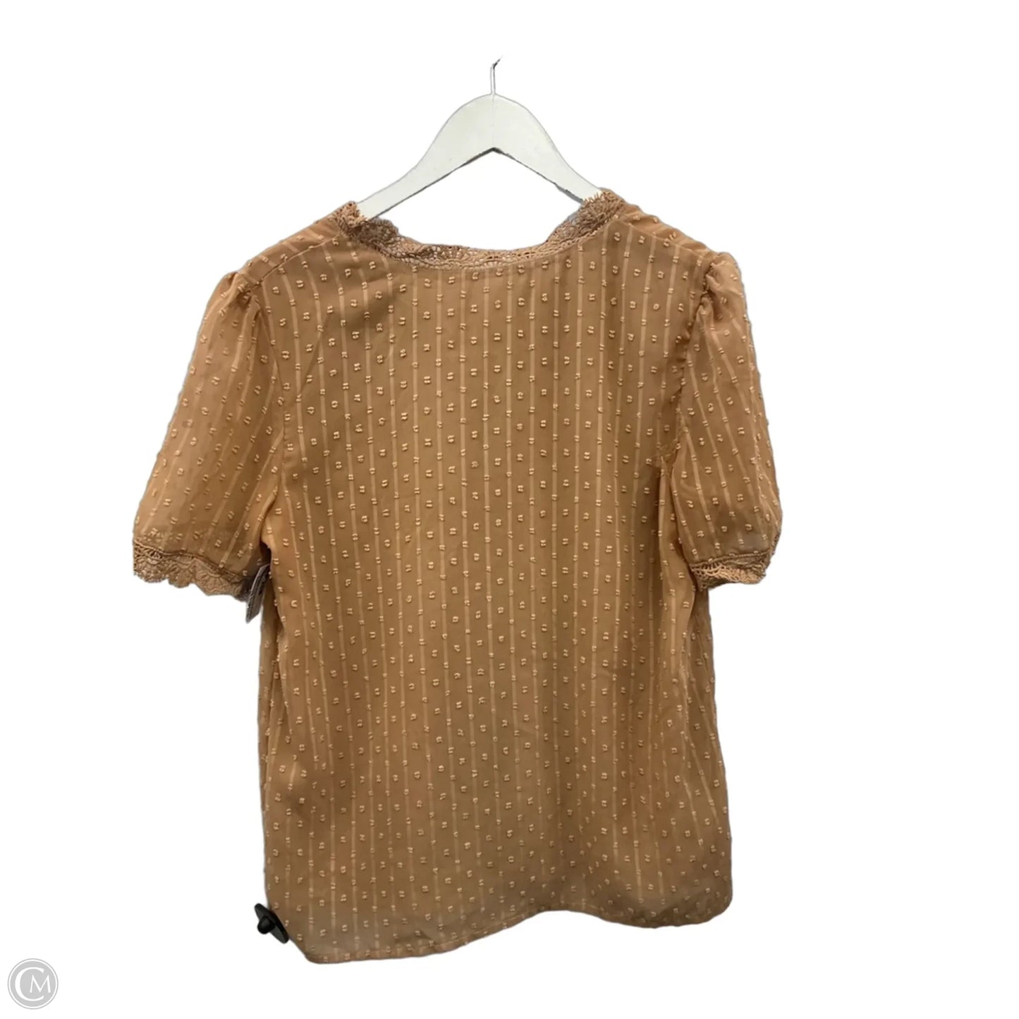 Blouse Short Sleeve By Clothes Mentor In Brown, Size: S