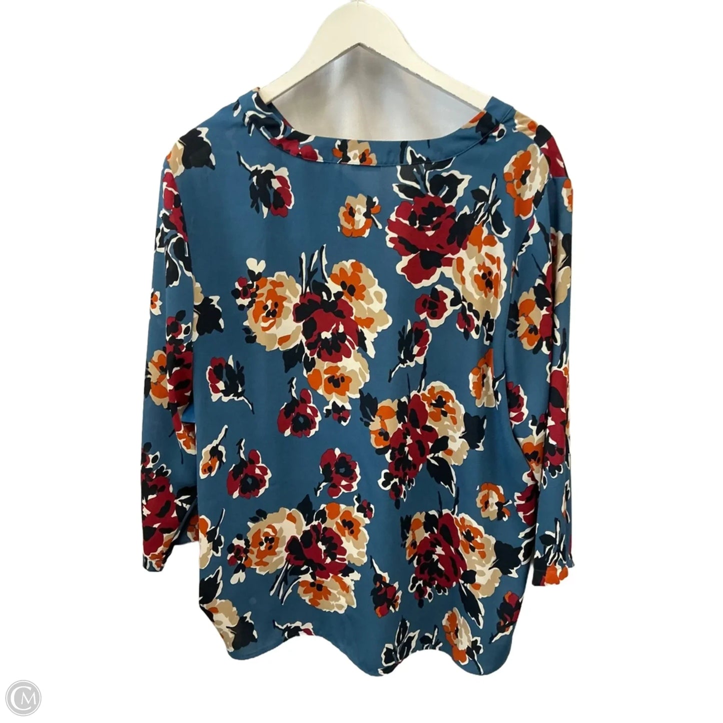 Top 3/4 Sleeve By Van Heusen In Floral Print, Size: Xl