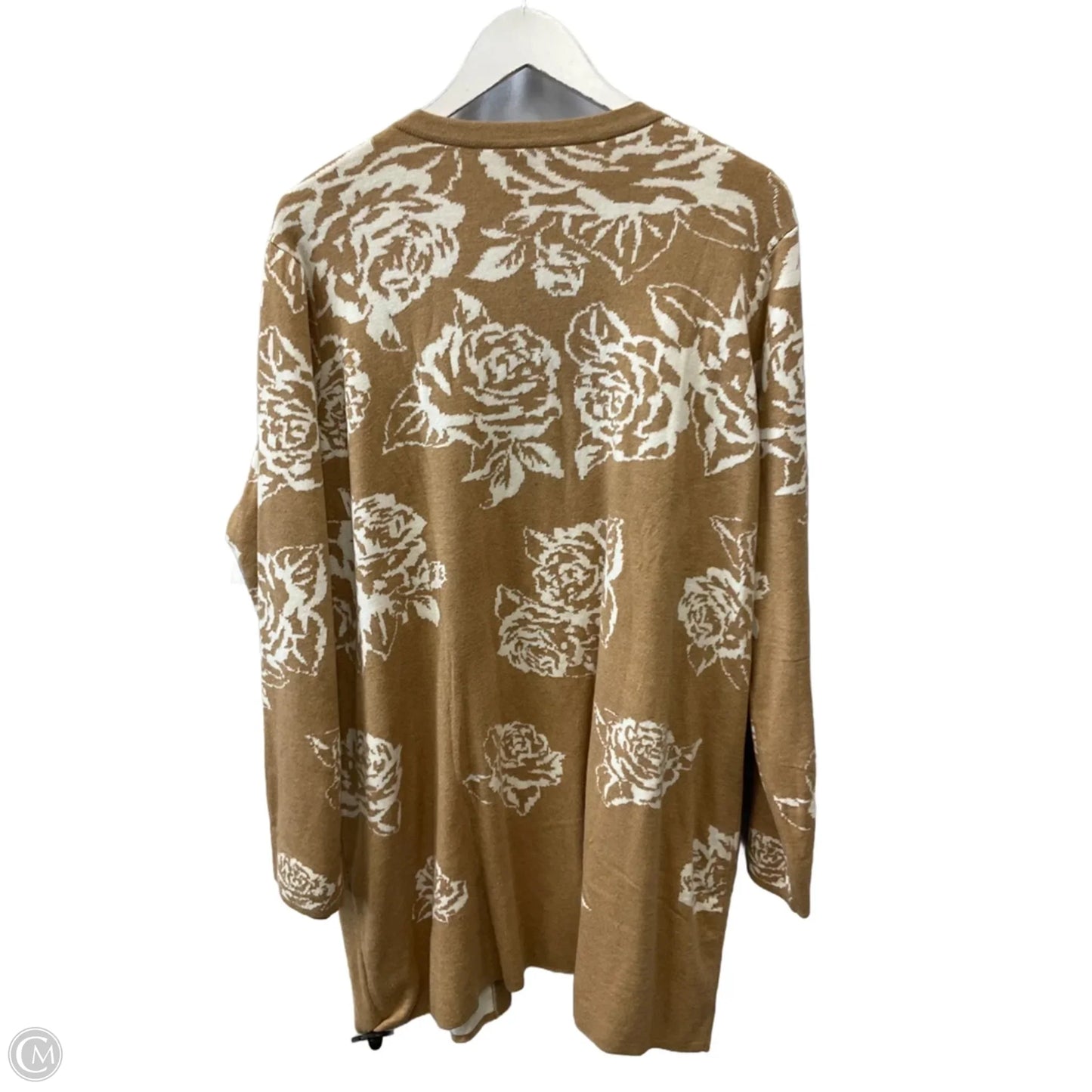 Cardigan By Isaac Mizrahi In Taupe, Size: 2x