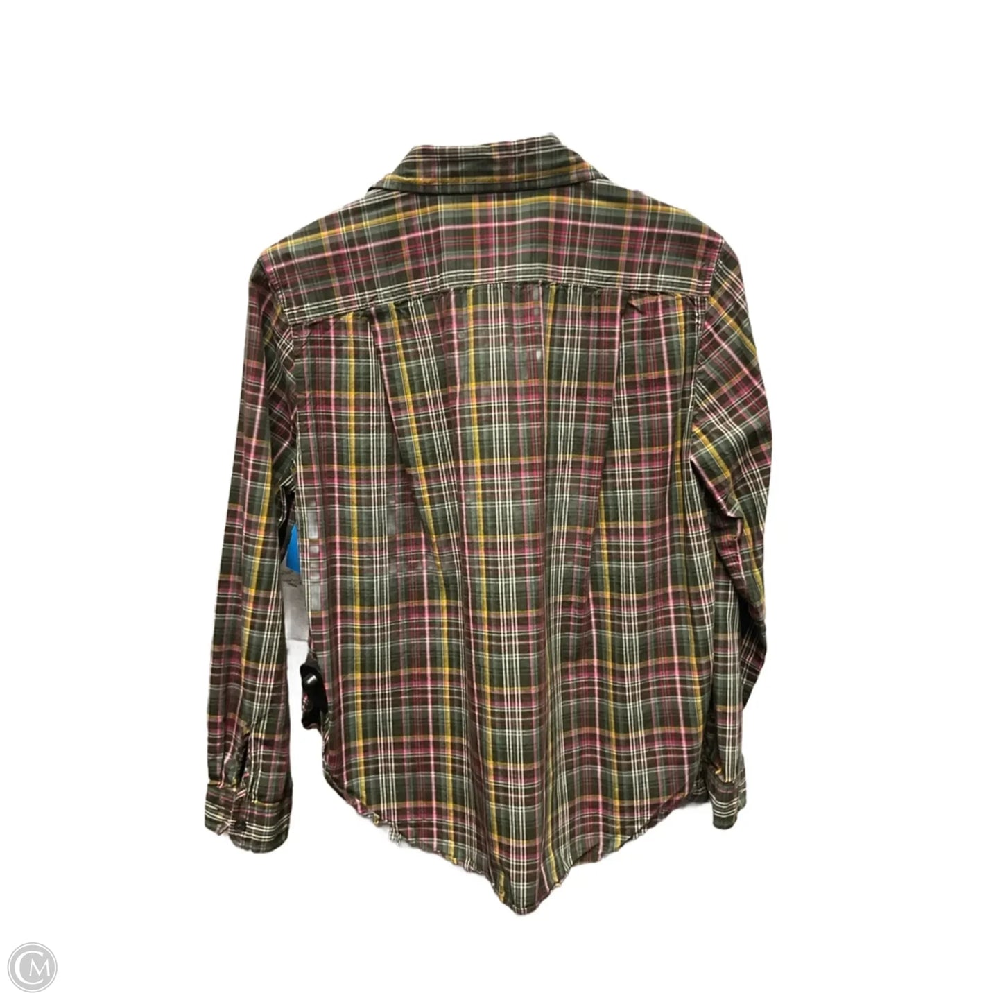 Top Long Sleeve By Loft In Plaid Pattern, Size: S