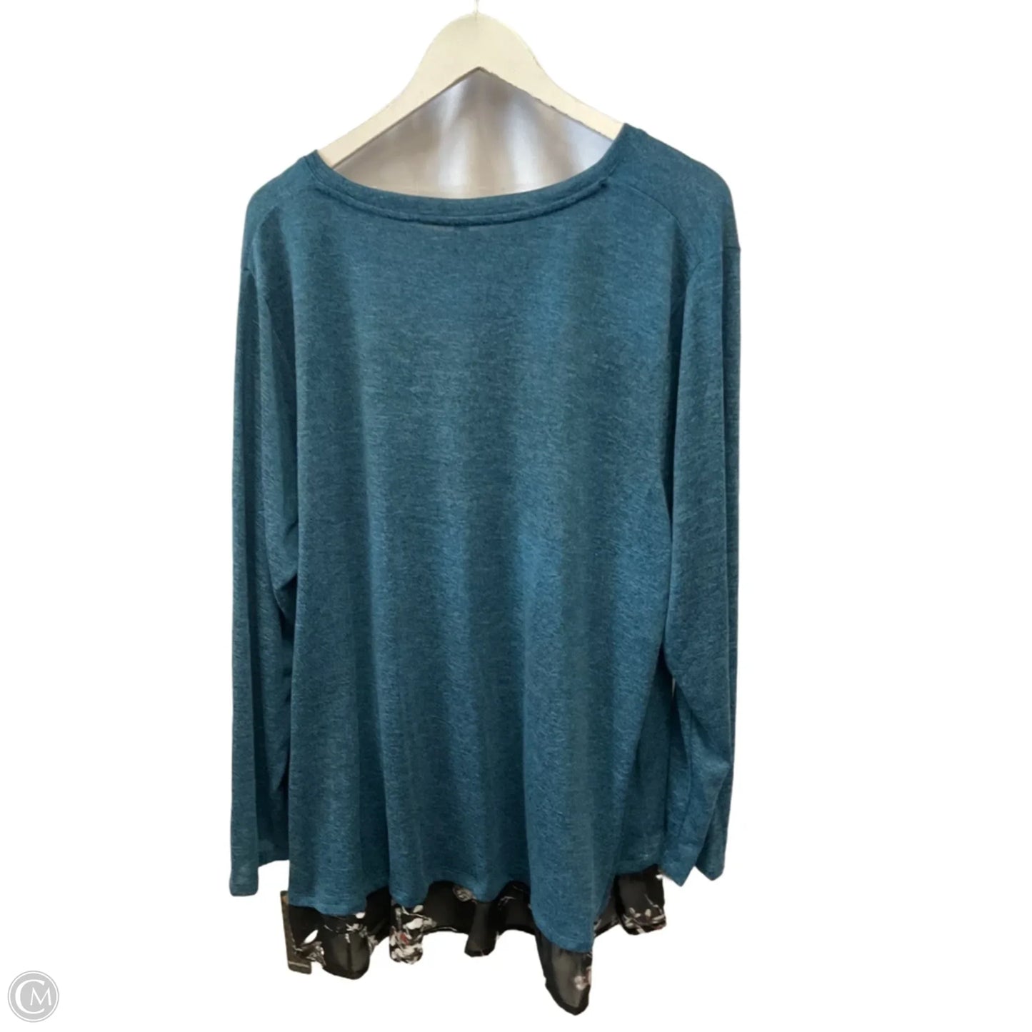 Top Long Sleeve By Massini In Blue, Size: 3x