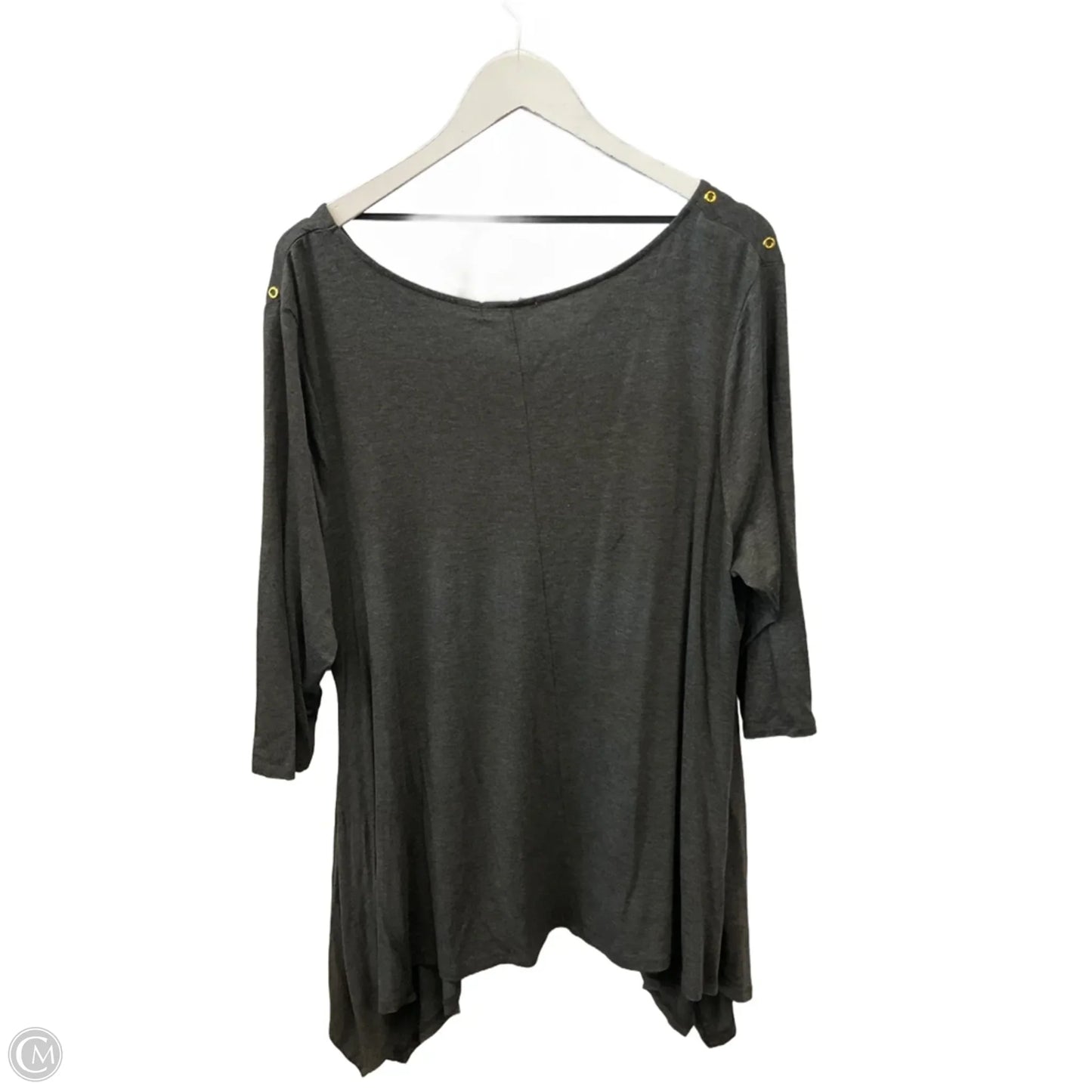 Top 3/4 Sleeve By Belldini In Grey, Size: 2x