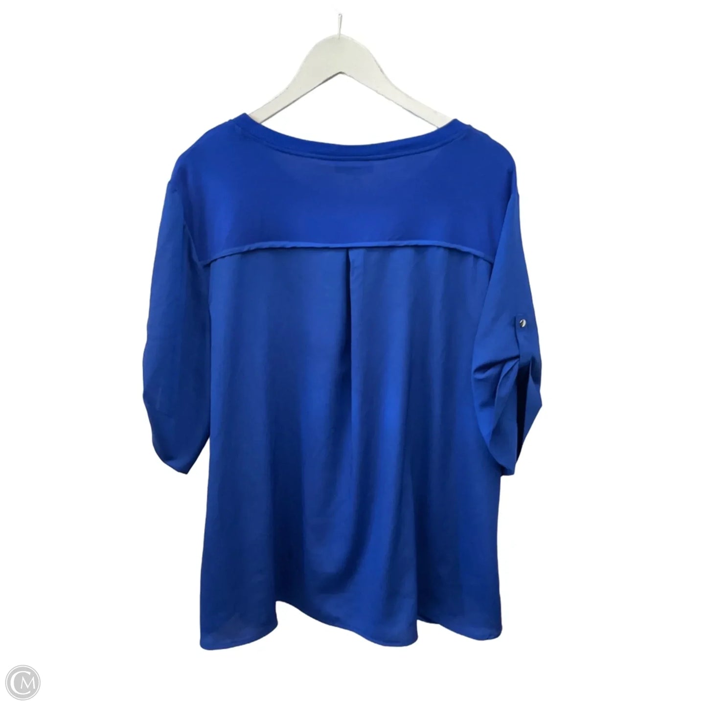 Top Short Sleeve By Calvin Klein In Blue, Size: 2x