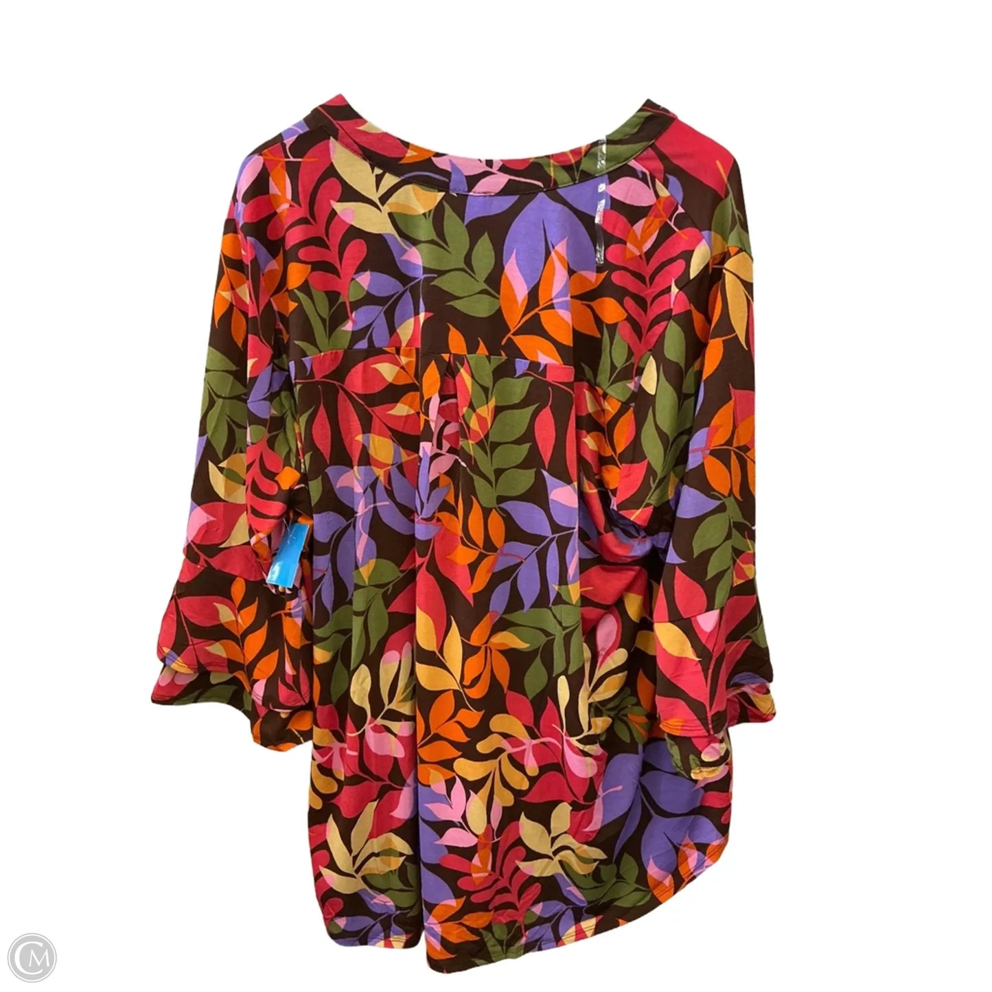 Top 3/4 Sleeve By Dear Scarlett In Floral Print, Size: 2x