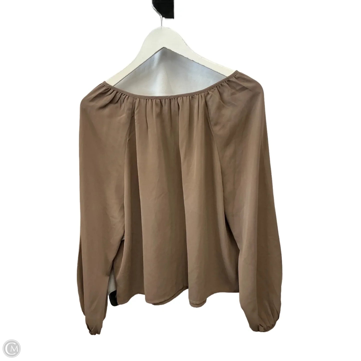 Top Long Sleeve By Abercrombie And Fitch In Taupe, Size: M