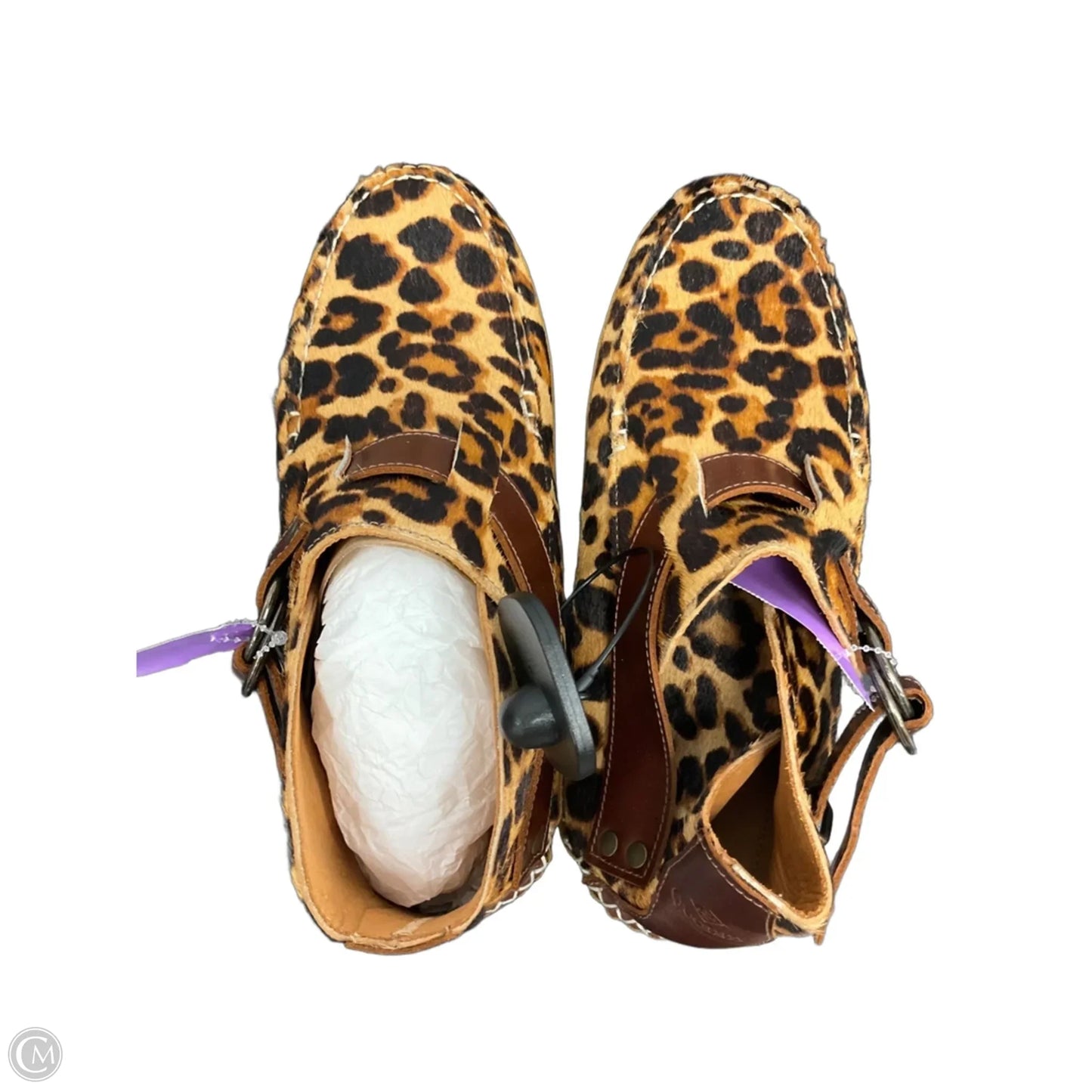 Boots Ankle Flats By Clothes Mentor In Animal Print, Size: 8.5
