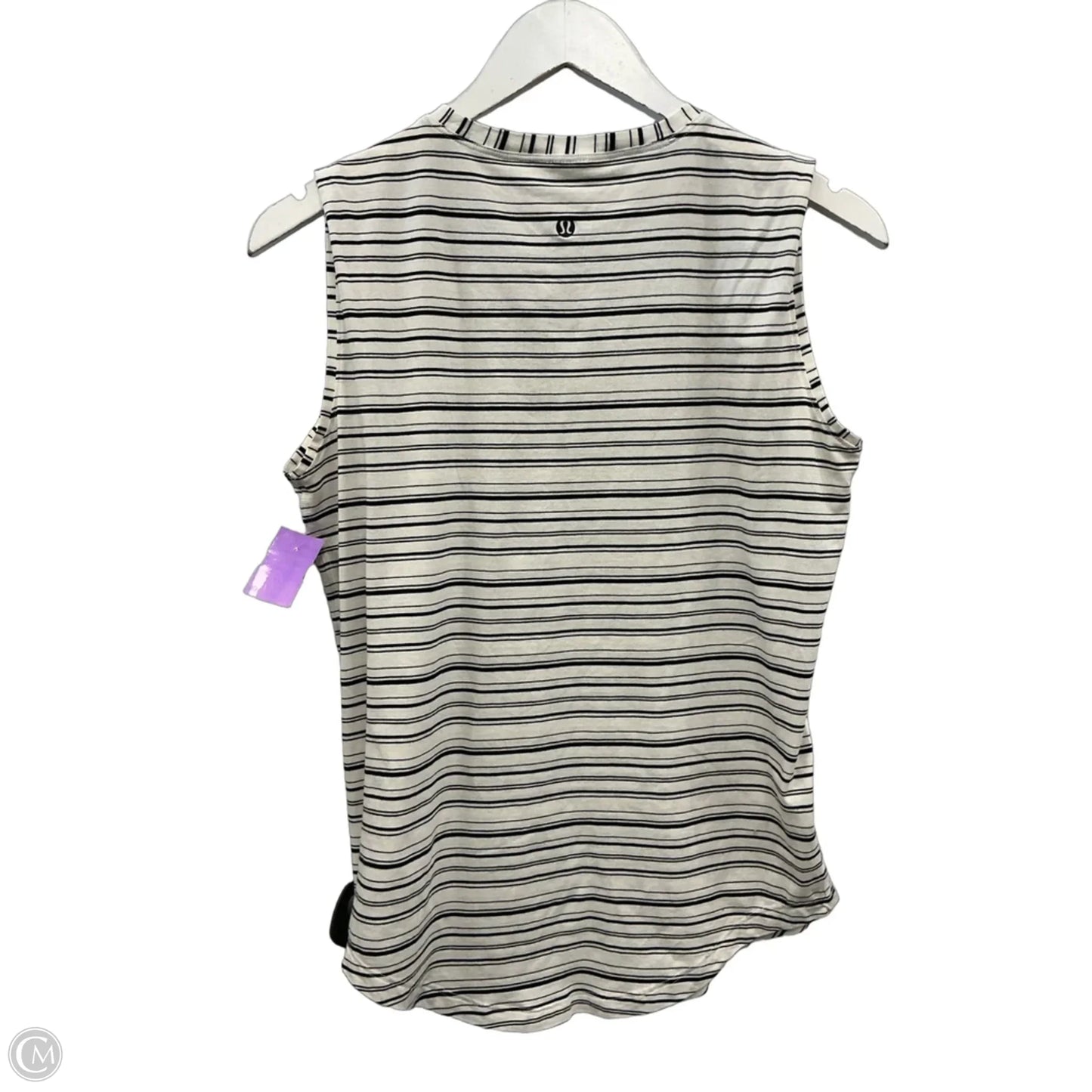 Athletic Tank Top By Lululemon In Black & White, Size: L