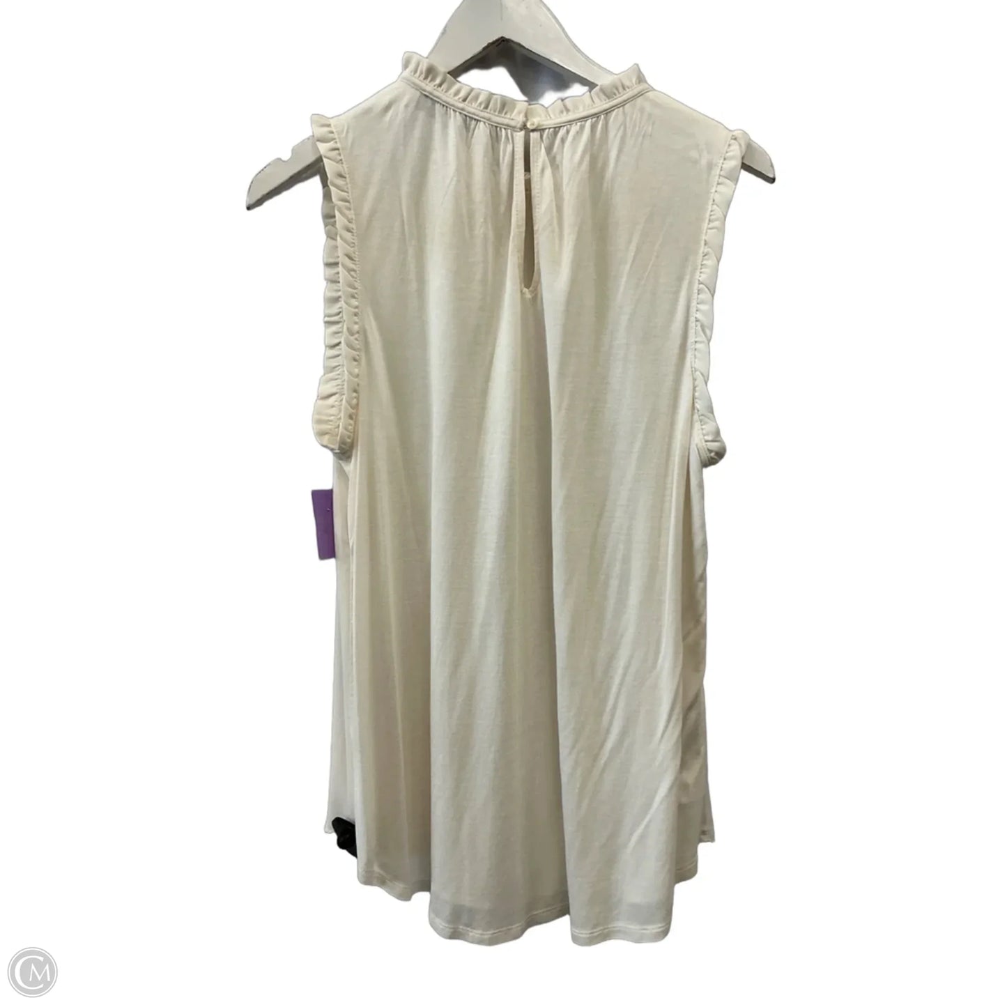 Top Sleeveless By Loft In White, Size: L