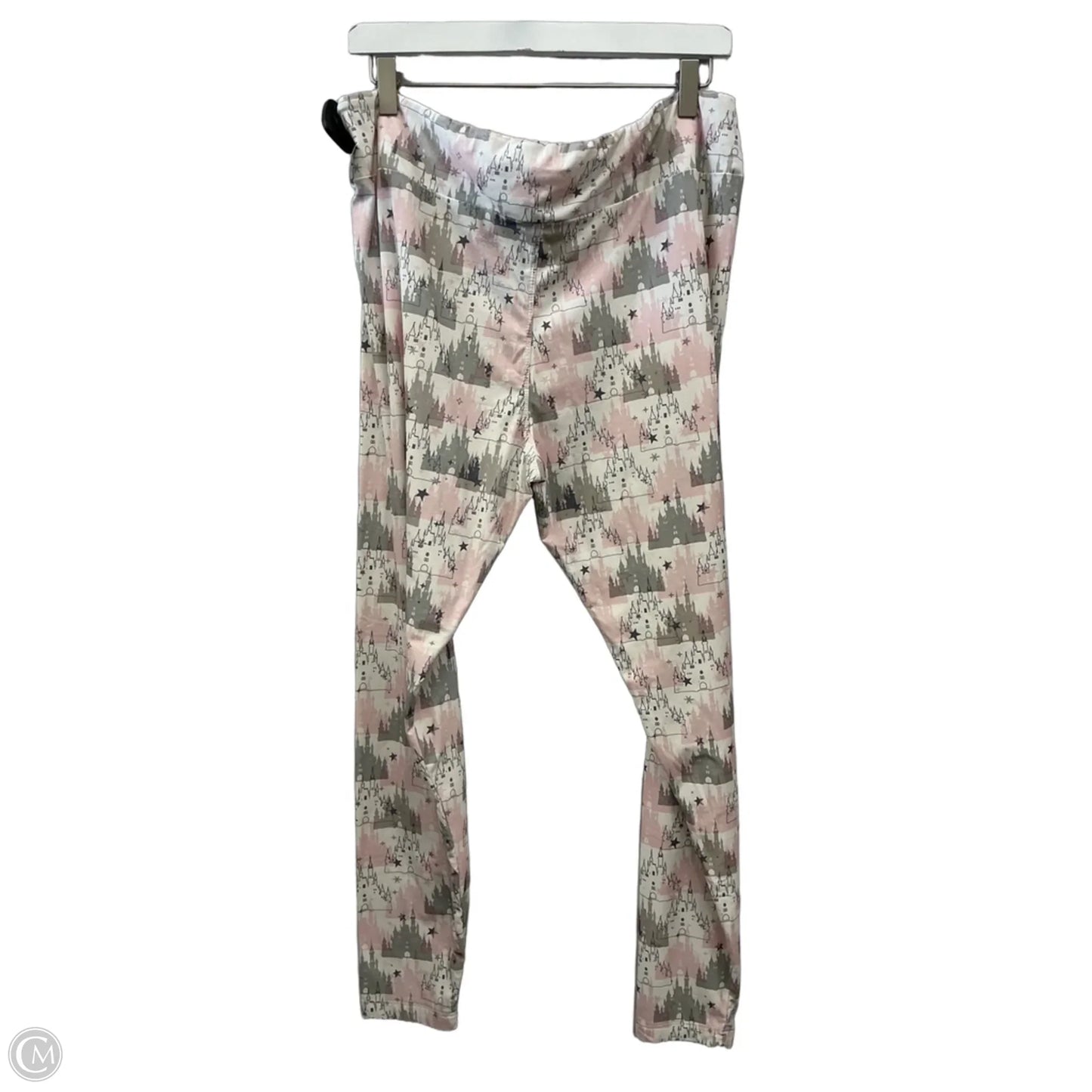 Athletic Leggings By Disney In Pink & White, Size: Xl