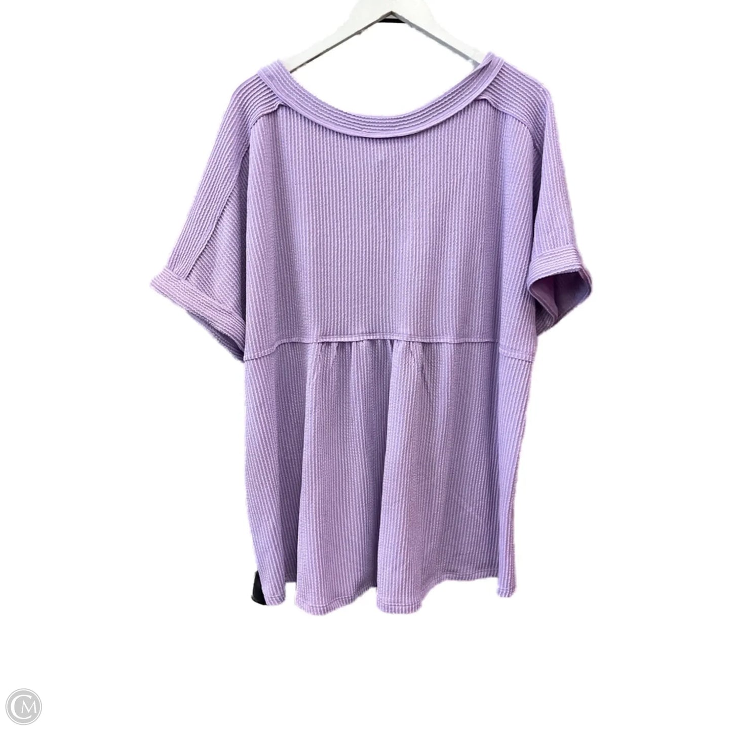 Top Short Sleeve By Andree By Unit In Purple, Size: 2x