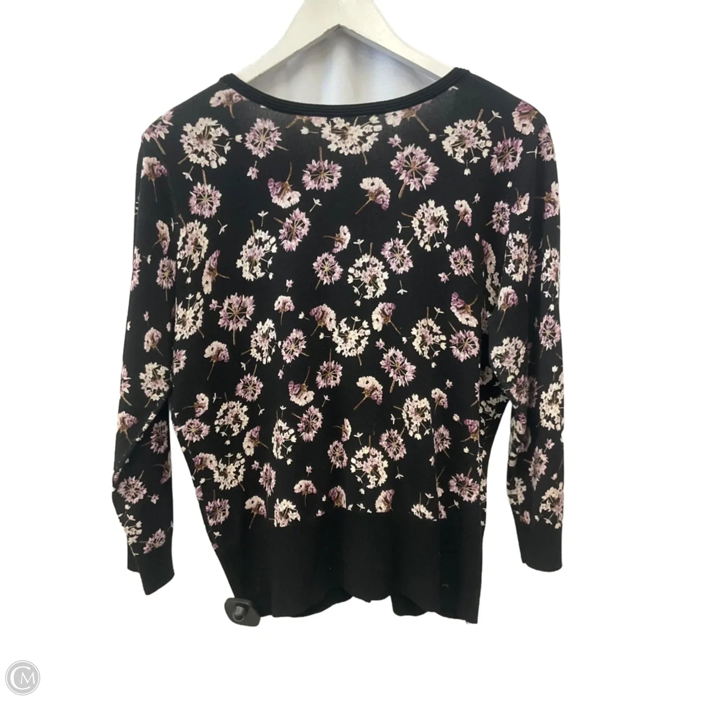 Sweater Cardigan By White House Black Market In Floral Print, Size: L