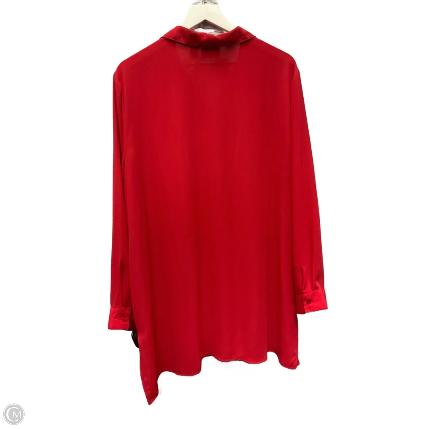 Blouse Long Sleeve By Chicos In Red, Size: Xl