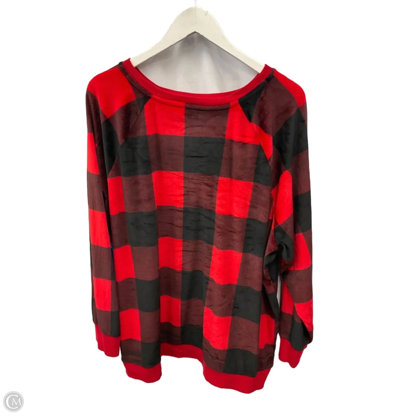 Top Long Sleeve By Secret Treasures In Checkered Pattern, Size: 3x