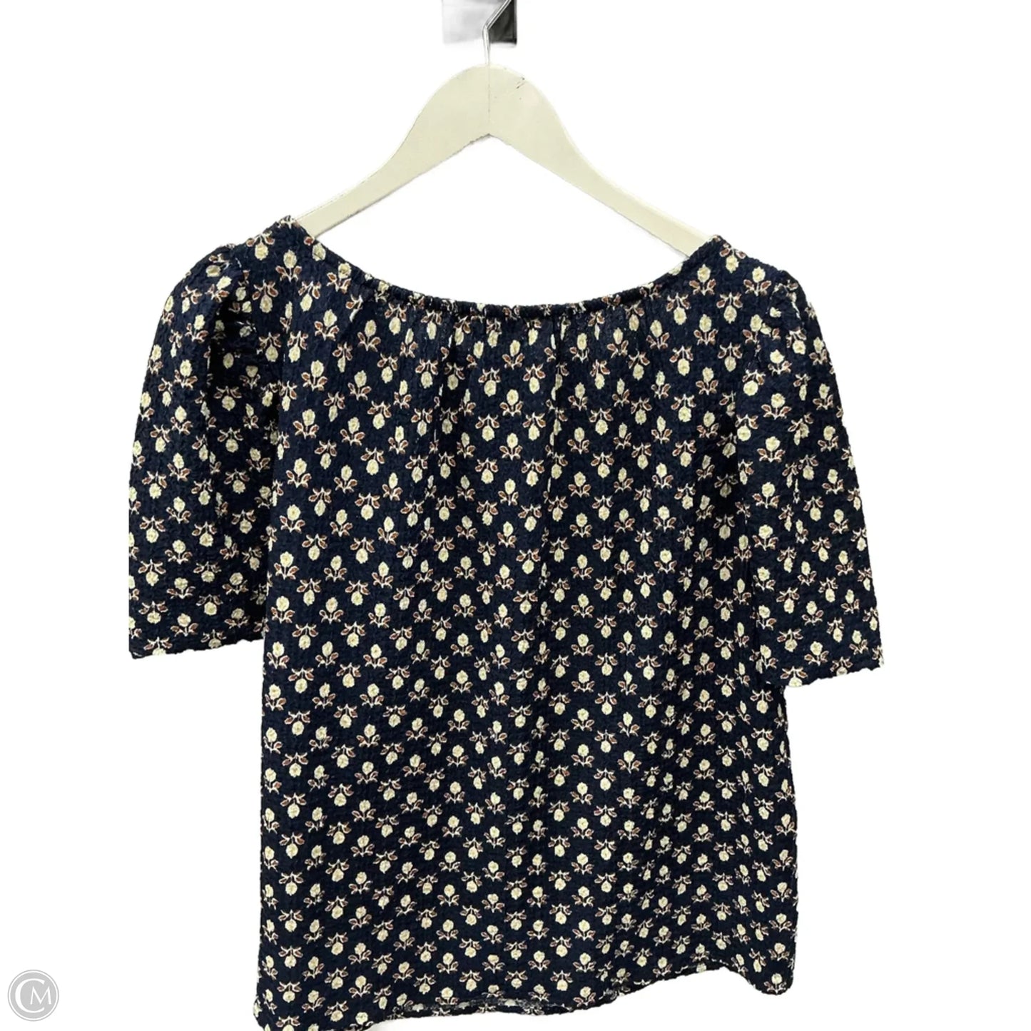 Top Short Sleeve By Loft In Navy, Size: M