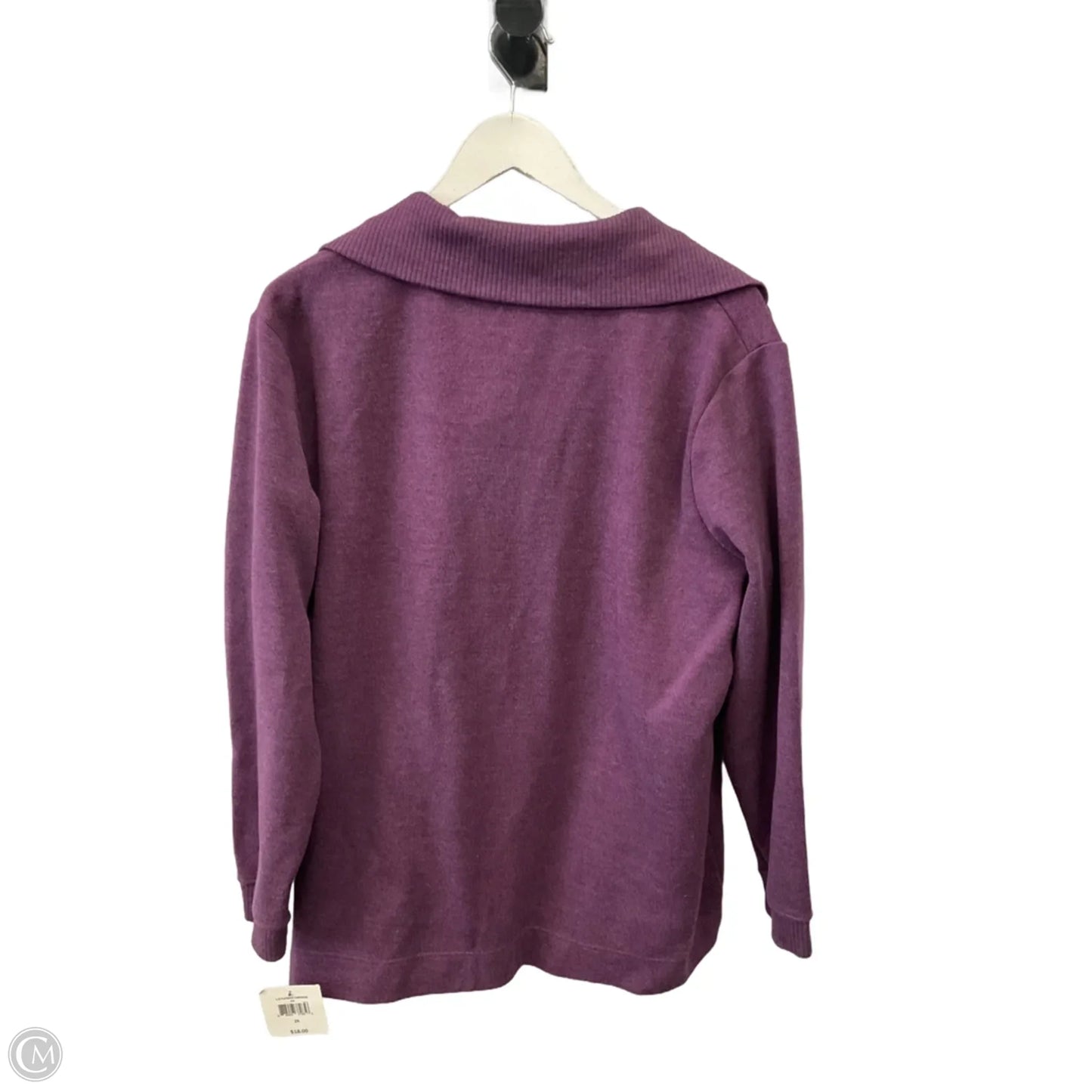 Sweater Cardigan By Falls Creek In Purple, Size: 2x