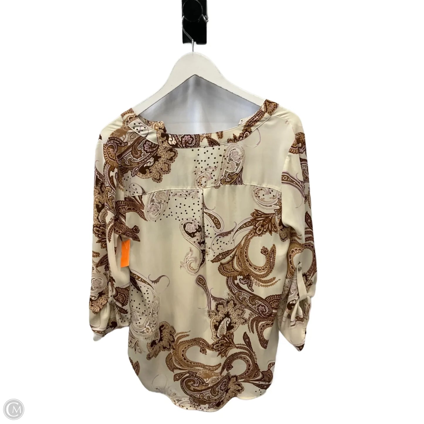 Top 3/4 Sleeve By Cato In Cream, Size: M