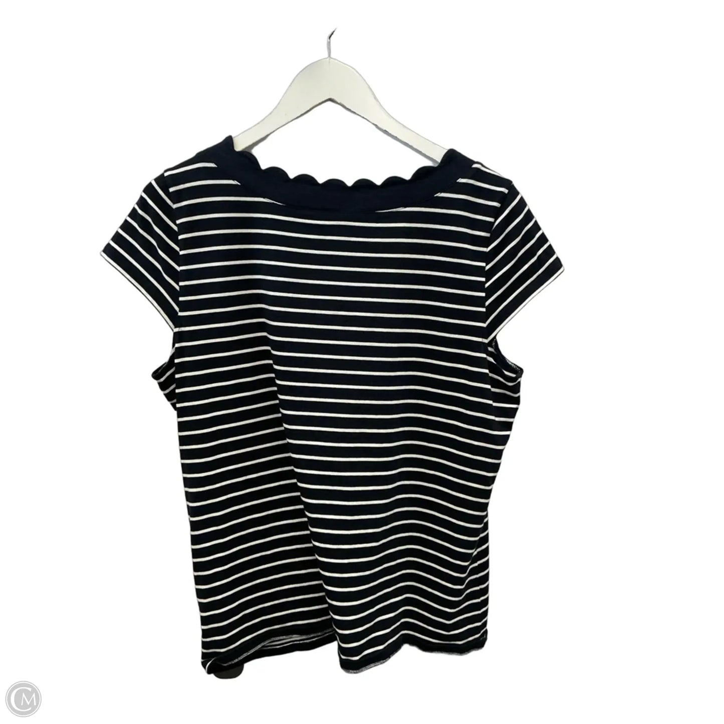 Top Short Sleeve By Anne Klein In Navy, Size: Xl