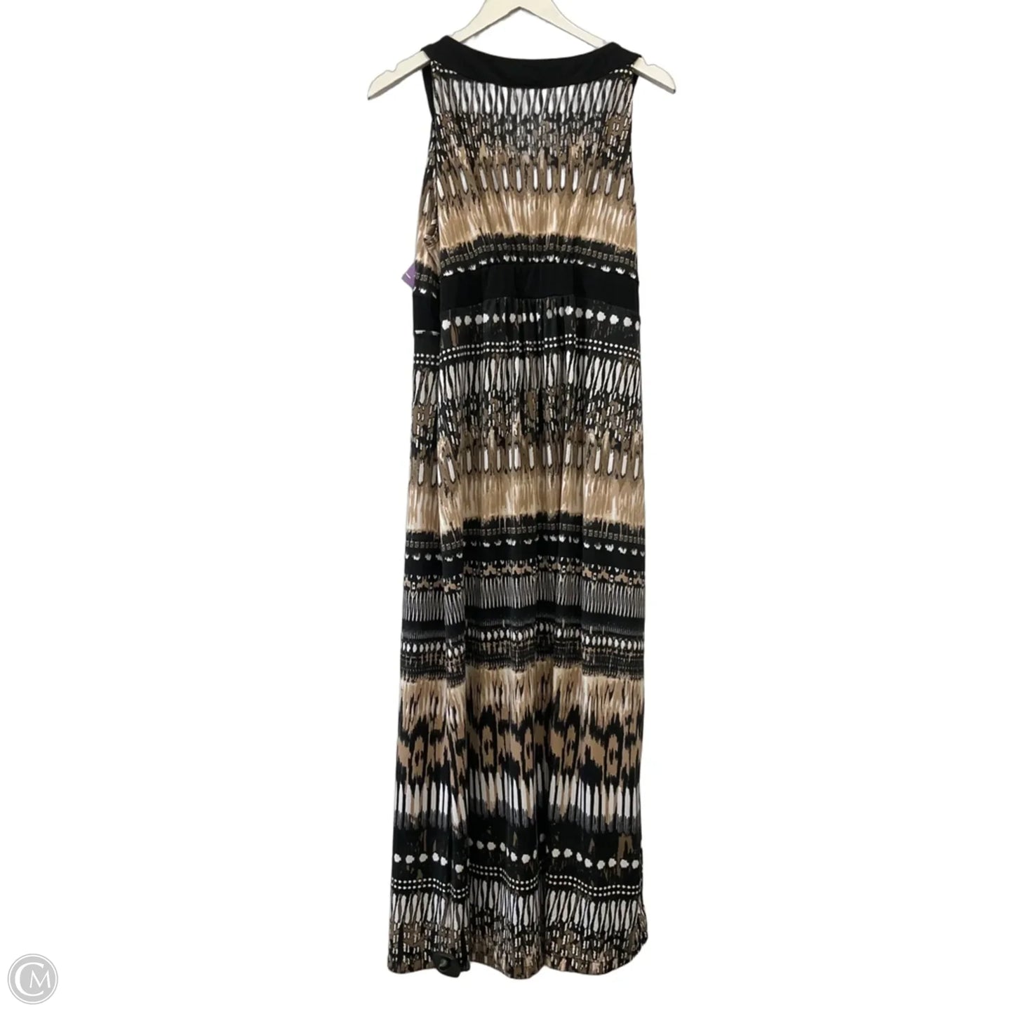 Dress Casual Maxi By Notations In Black & Brown, Size: Xlp