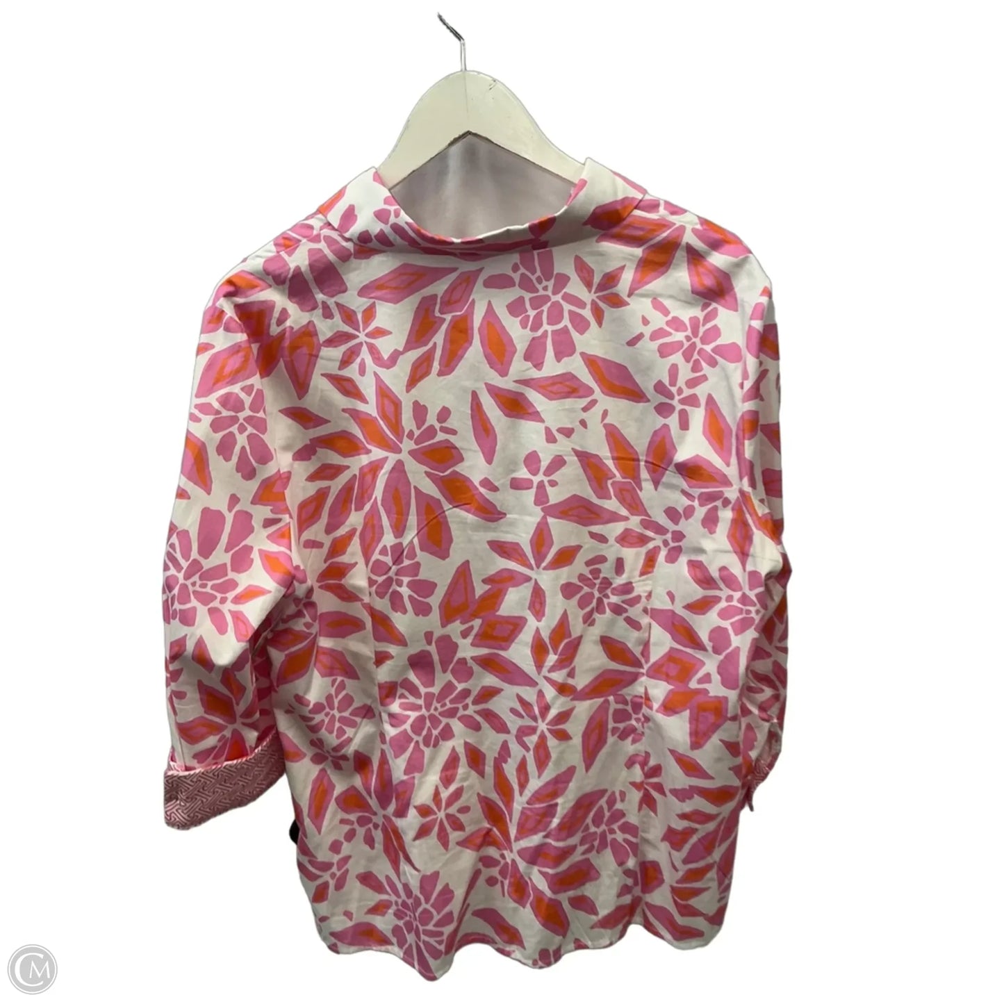 Top Long Sleeve By Clothes Mentor In Orange & Pink, Size: Xl