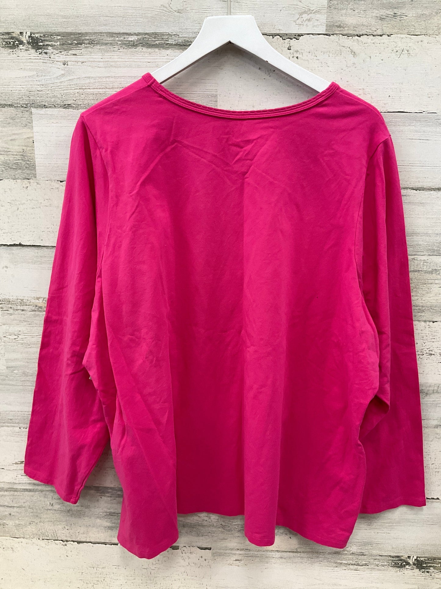 Top Long Sleeve Basic By Lands End In Pink, Size: 3x